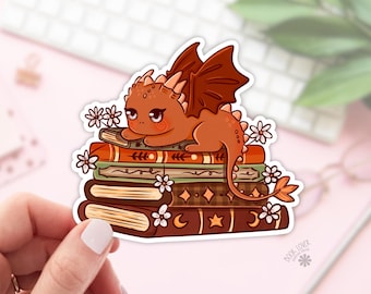 Dragon Books Stickers / Bookish Stickers / Book Lover Gift / Bookish Merch / Kindle Sticker / Fantasy Reader / Reading Lover / E-Reader