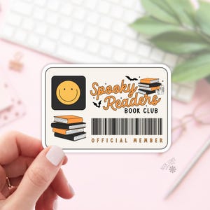 Halloween Spooky Readers Card Stickers / Bookish Stickers / Book Lover Gift / Bookish Merch / Kindle Sticker / Smut Reader / Reading Lover