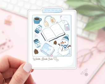 Winter Polaroid Stickers / Bookish Winter Stickers / Book Lover Gift / Bookish Merch / Kindle Sticker / Smut Reader / Reading Lover