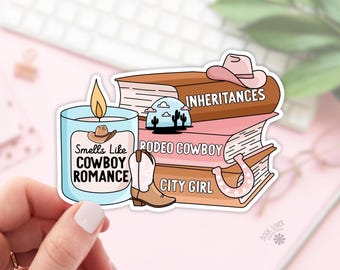 Smells Like Cowboy Romance Stickers / Bookish Stickers / Book Lover Gift / Bookish Merch / Kindle Sticker / Smut Reader / Reading Lover