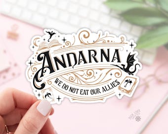 Andarna We Do Not Eat Our Allies Stickers / Bookish Stickers / Book Lover Gift / Bookish Merch / Kindle Sticker / Reading Lover / E-Reader