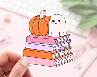 Halloween Books Stack Stickers / Bookish Stickers / Book Lover Gift / Bookish Merch / Kindle Sticker / Smut Reader / Reading Lover
