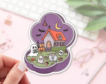 Halloween Ghost Reading Sticker / Cute Halloween Bookish / Spooky Reader Gift / Haunted House / Kawaii Halloween / Bookish Ghost / Kindle