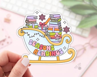 Christmas Seasons Readings Stickers / Bookish Stickers / Book Lover Gift / Bookish Merch / Kindle Sticker / Smut Reader / Reading Lover
