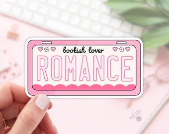 Romance Plate Stickers / Bookish Stickers / Book Lover Gift / Bookish Merch / Kindle Sticker / Romance Reader / Reading Lover / E-Reader