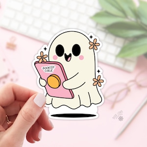 Stickers fantômes fille livres livresques d'Halloween / Stickers livresques / Cadeau pour amoureux des livres / Merch livresques / Sticker Kindle / Smut Reader / Amateur de lecture