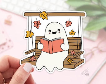 Ghost Reading Book Stickers / Bookish Stickers / Book Lover Gift / Bookish Merch / Kindle Sticker / Smut Reader / Reading Lover / E-Reader
