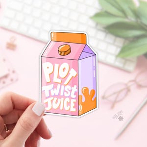 Plot Twist Juice Stickers / Bookish Stickers / Book Lover Gift / Bookish Merch / Kindle Sticker / Smut Reader / Reading Lover / E-Reader