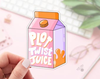 Plot Twist Juice Stickers / Bookish Stickers / Book Lover Gift / Bookish Merch / Kindle Sticker / Smut Reader / Reading Lover / E-Reader