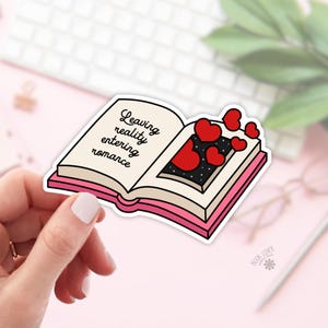 Stickers Leaving Reality Entering Romance / Stickers livresques / Cadeau pour amoureux des livres / Marchandises livresques / Sticker Kindle / Amateur de lecture