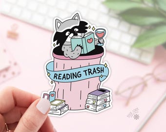 Reading Trash Stickers / Bookish Stickers / Book Lover Gift / Bookish Merch / Kindle Sticker / Smut Reader / Reading Lover / E-Reader