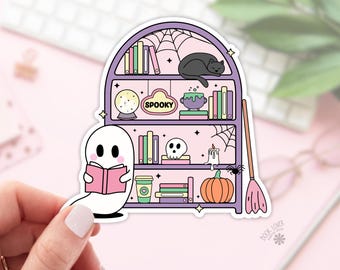 Spooky Ghost Reading Stickers / Halloween Bookish Stickers / Book Lover Gift / Bookish Merch / Kindle Sticker / Reading Lover / E-Reader