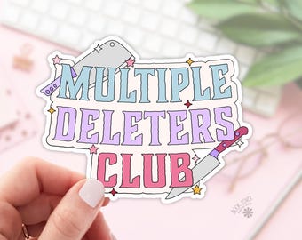 Multiple Deleters Club Stickers / Bookish Stickers / Book Lover Gift / Bookish Merch / Kindle Sticker / Dark Romance Reading Lover