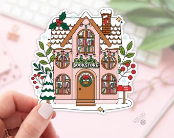 Holly Jolly Bookstore Stickers / Christmas Bookish Stickers / Book Lover Gift / Bookish Merch / Kindle Sticker / Reading Lover