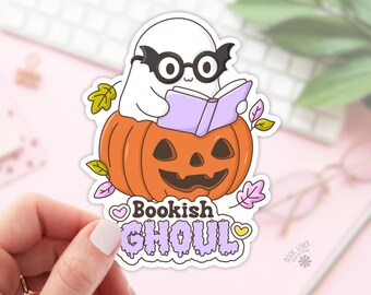 Bookish Ghoul Ghost Stickers / Halloween Bookish Stickers / Book Lover Gift / Bookish Merch / Kindle Sticker / Reading Lover / E-Reader