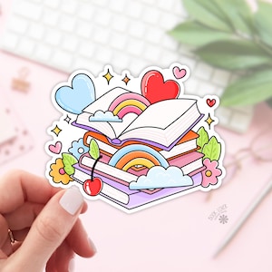 Happy Books Stickers / Bookish Stickers / Book Lover Gift / Bookish Merch / Kindle Sticker / Smut Reader / Reading Lover / E-Reader