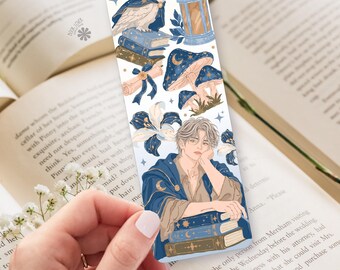 Wizard Bookmark / Celestial Owl Mushrooms and Spellbooks Design / Fantasy Gift for Book Lovers