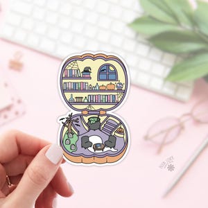 Spooky Library Stickers / Halloween Bookish Stickers / Book Lover Gift / Bookish Merch / Kindle Sticker / Smut Reader / Reading Lover image 1