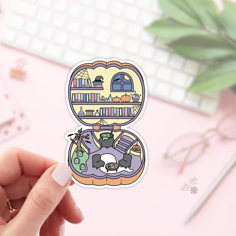Spooky Library Stickers / Halloween Bookish Stickers / Book Lover Gift / Bookish Merch / Kindle Sticker / Smut Reader / Reading Lover image 1