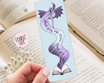 Do Not Yield Until The Last Page Bookmark / Dragon Bookish Bookmark / Book Lover Gift / Bookish Merch / Fantasy Reader / Reading Lover