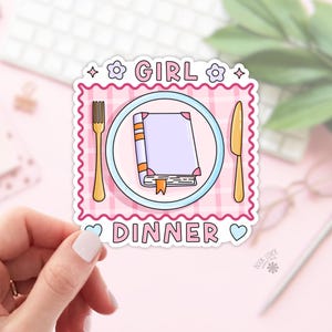 Girl Dinner Stickers / Bookish Stickers / Book Lover Gift / Bookish Merch / Kindle Sticker / Smut Reader / Reading Lover / E-Reader