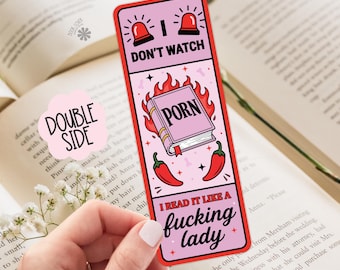 Spicy Book Bookmark, I Read It Like a Lady, Smut Reader Gift, Funny Romance Bookmark for Her, BookTok Gift, Double Sided
