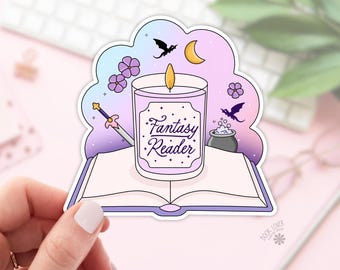 Fantasy Reader Stickers / Bookish Stickers / Book Lover Gift / Bookish Merch / Kindle Sticker / Dragon Book / Reading Lover / E-Reader