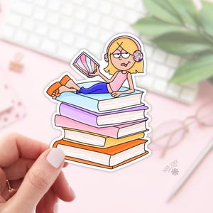 Stickers fille livres livres/Autocollants livres livres/Cadeau pour amoureux des livres/Produits livres livresques/Autocollant Kindle/Smut Reader/Amateur de lecture/Lire électronique