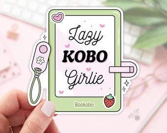 Lazy Kobo Girlie Stickers / Bookish Stickers / Book Lover Gift / Bookish Merch / Kindle Sticker / Smut Reader / Reading Lover / E-Reader