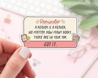 Sticker Reader is een lezer / stickers voor boekenliefhebbers / cadeau boekenliefhebber / leesgrage merchandise / Kindle-sticker / Smut Reader / Reading Lover / E-Reader
