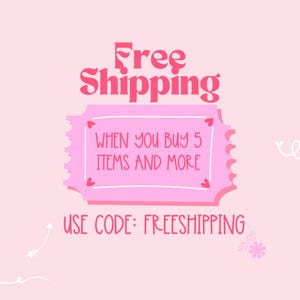 a sign that says free shipping when you buy 5 items and more use code free