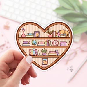 Pegatinas de estantería con forma de corazón / Pegatinas para amantes de los libros / Regalos para amantes de los libros / Merchandising para amantes de los libros / Pegatinas para Kindle / Lectores de Smut / Amantes de la lectura / Lectores electrónicos