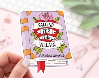 Pegatinas de Enamorarse del Villano / Pegatinas para amantes de los libros / Regalo para amantes de los libros / Merchandising para Kindle / Lector de obscenidades / Amante de la lectura