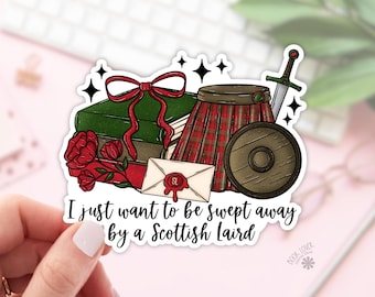 Scottish Highland Romance Stickers / Bookish Stickers / Book Lover Gift / Bookish Merch / Kindle Sticker / Scotland Reader / Reading Lover