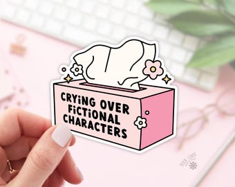 Pegatinas de personajes de ficción que lloran / Pegatinas de libros / Regalos para amantes de los libros / Merchandising de libros / Pegatinas de Kindle / Lector de obscenidades