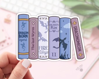 Dragon Books Stickers / Bookish Stickers / Book Lover Gift / Bookish Merch / Kindle Sticker / Fantasy Reader / Reading Lover / E-Reader