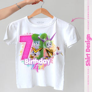Velvet and Veneer Shirt 7th birthday | Printable PNG for Instant Download | Custom Trolls 3 Birthday Shirt Design
