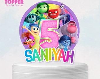 Inside Out 2 cake topper costume birthday party  - Printable Insideout decoration party supplies - Design Digital