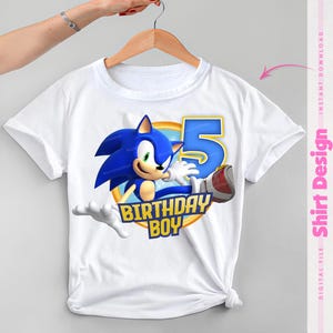 Sonic Birthday PNG - 5th Birthday Boy Shirt Design | Instant Download for Custom Sonic Party Shirts