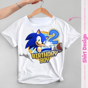 Sonic Birthday PNG - 2nd Birthday Boy Shirt Design | Instant Download for Custom Sonic Party Shirts