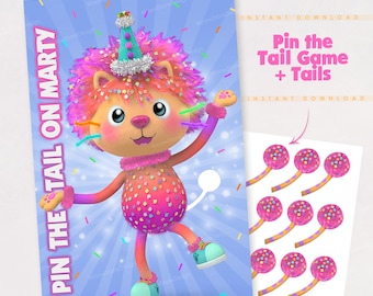 Pin the Tail to Marty Gabby Dollhouse Printable Party Activity for Kids - Gabby Dollhouse  Birthday Games Kids  - Instant Download