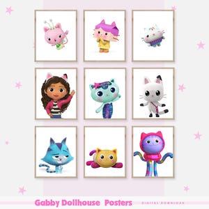 Gabby Dollhouse Posters - Gallery Wall Art for Classroom Decor, Kindergarten, Nursery, & Kids&#39; Bedroom | Printable Cat-tastic Characters