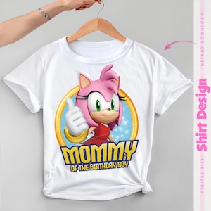 Cumpleaños de Sonic PNG - Diseño de camiseta de la mamá del cumpleañero / Descarga instantánea de camisetas de fiesta de Sonic personalizadas