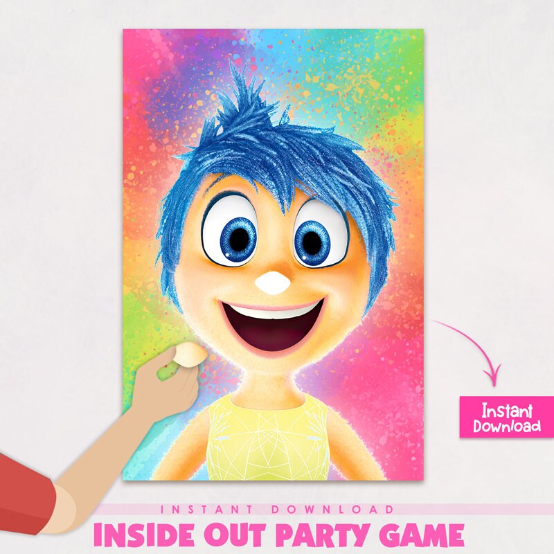 Pin the Nose on Joy - Inside Out 2 Pin the Nose Game - Inside Out Party Decoration - Instant Download