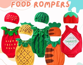 Food Rompers Strawberry Watermelon Pineapple Carrot Tabasco Halloween costumes Kids Clothes