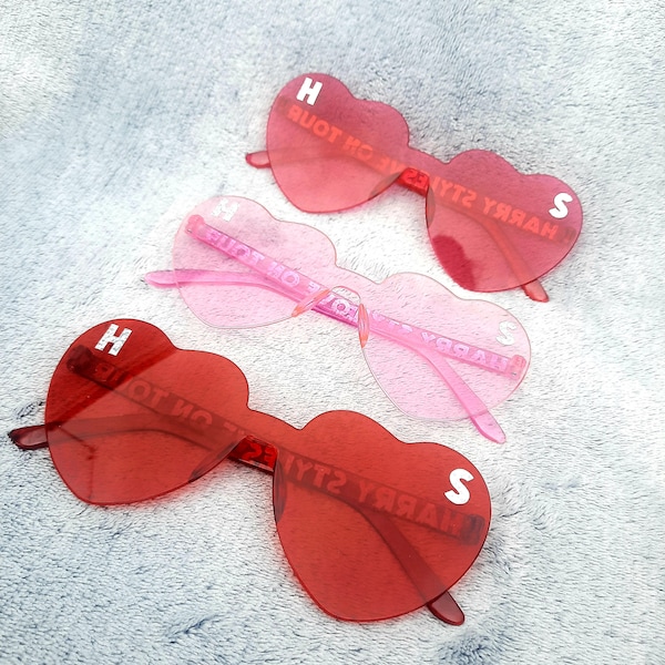 Heart Shaped Fully Personalised Novelty Sunglasses | Concert Glasses | Party Glasses | Festival Heart Sunglasses