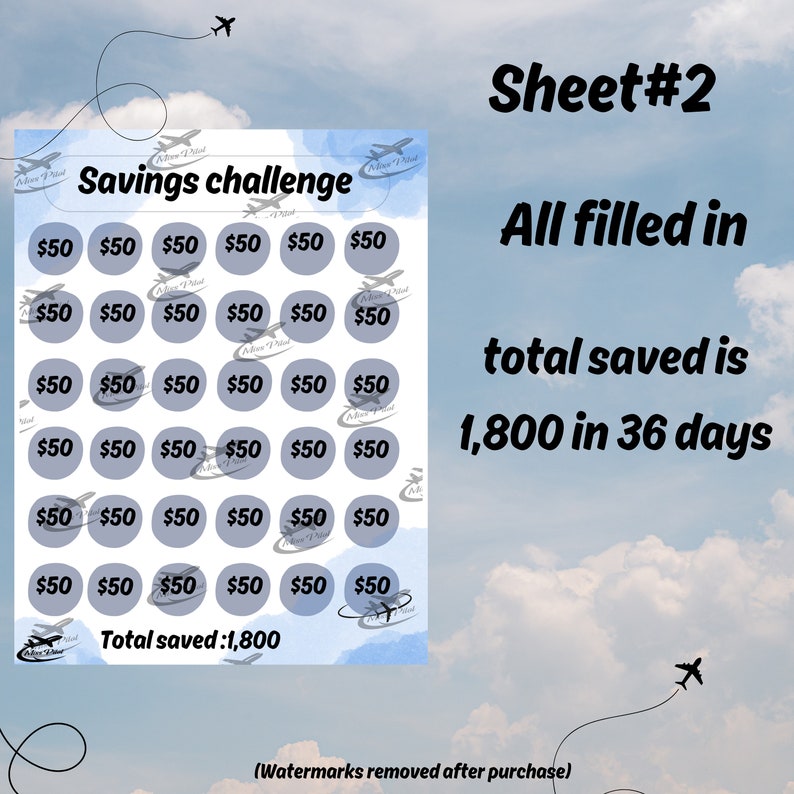 Printable Saving Challenge Sheets Original Design - Etsy