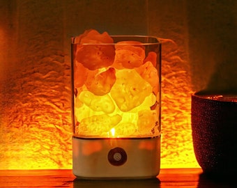 LED Crystal Light, Himalayan Salt, LED Lamp, Air Purifier, Warm Light, Table Lamp, Lava Lamp, night light, USB Charging, Nachtlicht