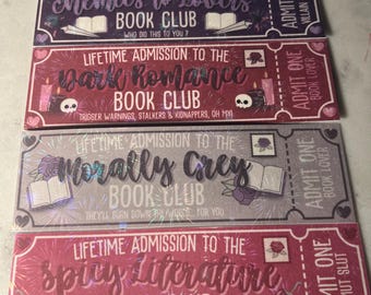 Book Club Movie Ticket Bookmark
