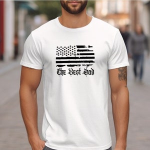 The Best Dad Cotton Crew Tee The Best Dad Shirt Dad Tee Dad Gift Fathers Day Gift American Flag Dad Shirt American Flag The Best Dad Gift